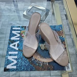 RAYE Vallarta Heel Clear PVC Espadrille Wedges